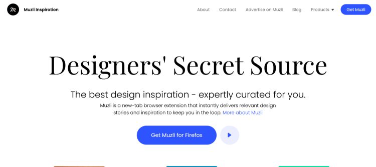 Muzli از سایتهای معتبر برای ایده طراحی